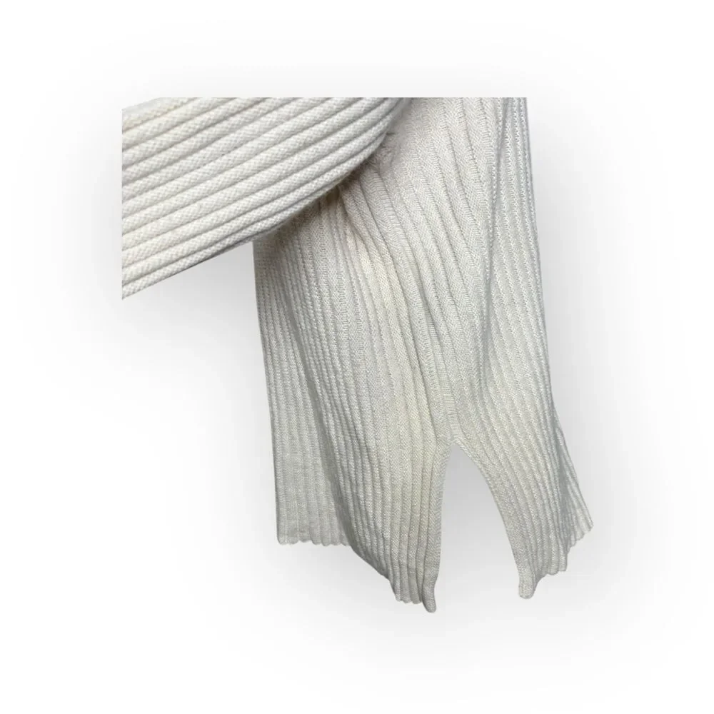 Theory Everly Slit Sweater in Merino Wool & Cashmere Cream Size Large - Picture 3 of 11